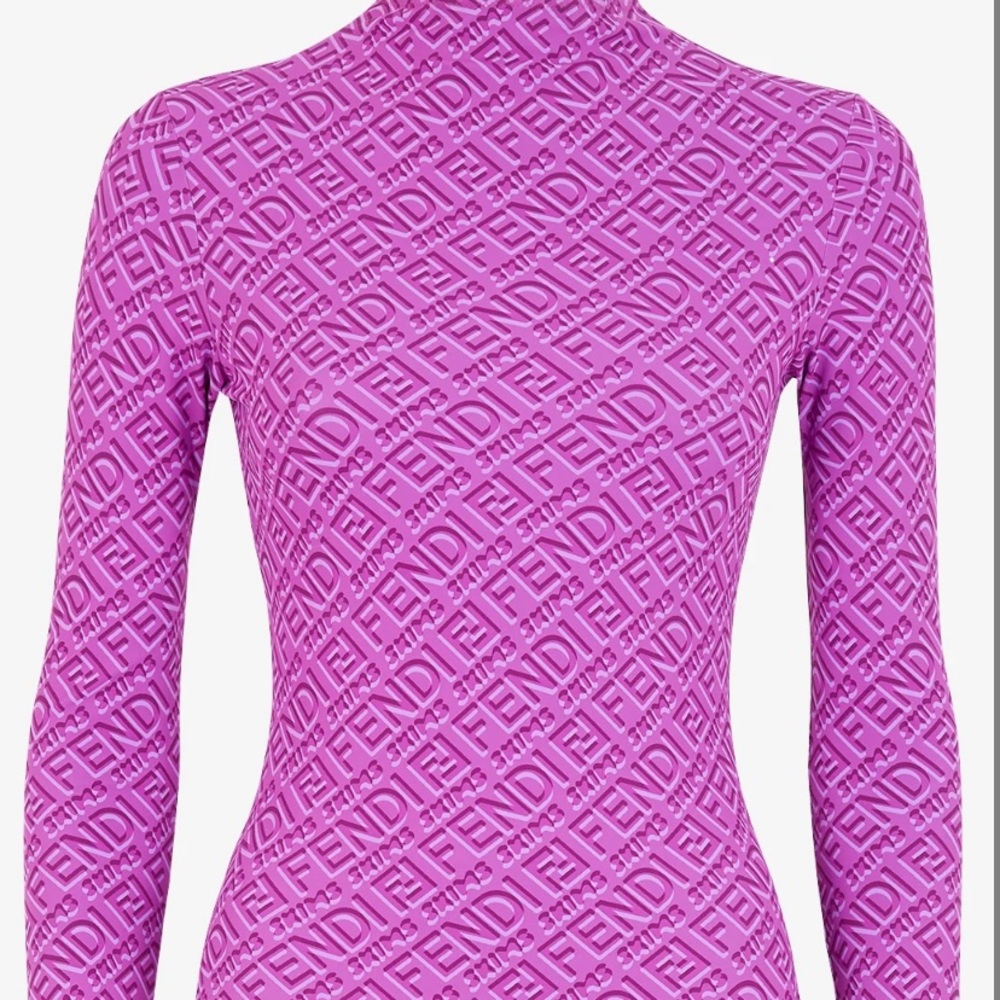 Fendi skims mock neck long sleeve bodysuit